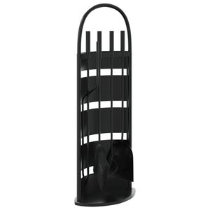 vidaXL Ensemble d'ustensiles de chemin&eacute;e 5 pi&egrave;ces 23 x 15 x 66 cm Acier