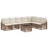 vidaXL Ensemble de canap&eacute; de jardin 8 pcs Beige polyrotin