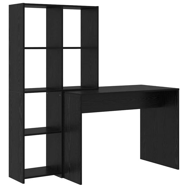 vidaXL Bureau Chêne noir 138,5 x 55 x 143 cm Bois d'ingénierie