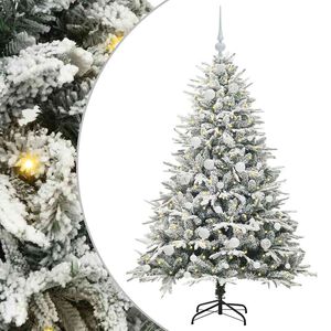 vidaXL Arbre de No&euml;l artificiel pr&eacute;-&eacute;clair&eacute; avec ensemble de boules