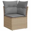 vidaXL Salon de jardin avec coussins 7 pcs beige r&eacute;sine tress&eacute;e acacia