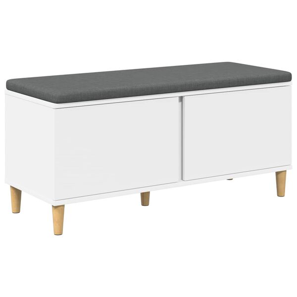 vidaXL Banc d'entr&eacute;e avec coussin avec stockage Blanc 100 x 38 x 46 cm