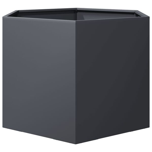 vidaXL Jardini&egrave;re anthracite hexagone 69x60x45 cm acier