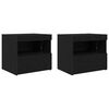 vidaXL Cabinet de chevet 2 pi&egrave;ces Ch&ecirc;ne noir 50 x 40 x 45 cm
