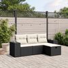 vidaXL Salon de jardin 4 pcs avec coussins noir r&eacute;sine tress&eacute;e