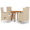 vidaXL Ensemble &agrave; manger de jardin 5 pcs beige