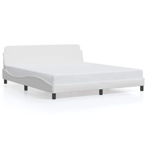 vidaXL Cadre de lit Dover blanc 183x213 cm similicuir