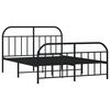 vidaXL Cadre de lit m&eacute;tal sans matelas avec pied de lit noir 140x190cm
