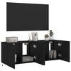 vidaXL Meubles TV muraux avec lumi&egrave;res LED 2 pcs noir 60x35x41 cm