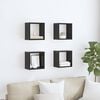 vidaXL &Eacute;tag&egrave;res cube murales 4 pcs noir brillant 26x15x26 cm