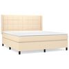vidaXL Sommier &agrave; lattes de lit avec matelas Cr&egrave;me 160x200 cm Tissu