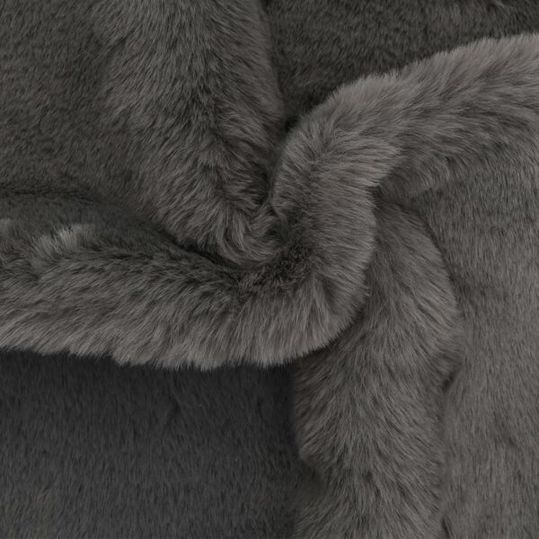 vidaXL Tapis 65 x 95 cm Fausse fourrure de lapin Gris foncé