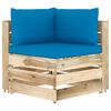 vidaXL Salon de jardin 8 pcs avec coussins Bois impr&eacute;gn&eacute; de vert
