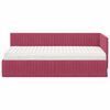 vidaXL Cadre de lit d'angle avec matelas 2 pcs Vert Velours