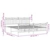 vidaXL Cadre de lit m&eacute;tal sans matelas et pied de lit blanc 183x213 cm