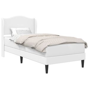 vidaXL Cadre de lit avec t&ecirc;te de lit Blanc 90 x 200 cm Simili cuir