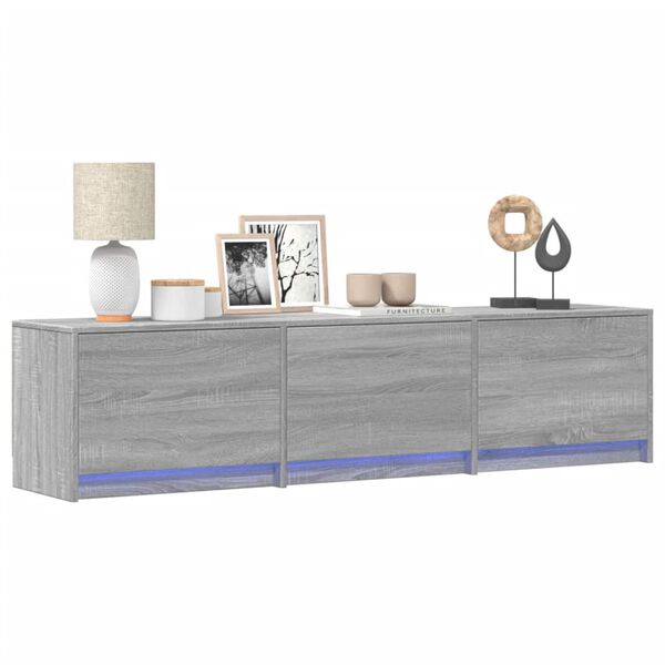 vidaXL Meuble TV Gris Sonoma 165 x 34 x 40 cm Bois d'ing&eacute;nierie