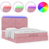 vidaXL Cadre de lit ottoman avec matelas rose 200x200 cm velours