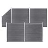 vidaXL Ensemble de cl&ocirc;ture WPC 4 Carr&eacute; + 1 Inclin&eacute; 792 x 186 cm Gris