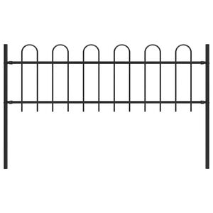 vidaXL Cl&ocirc;ture de jardin BOXTEL avec arceau sup&eacute;rieur en acier 170 x 60 cm noir