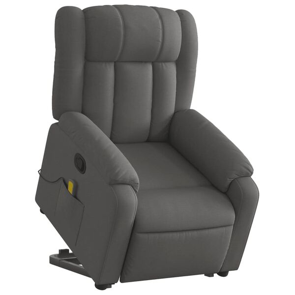 vidaXL Fauteuil de massage inclinable Gris foncé Tissu