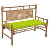 vidaXL Banc de jardin avec coussin 120 cm Bambou