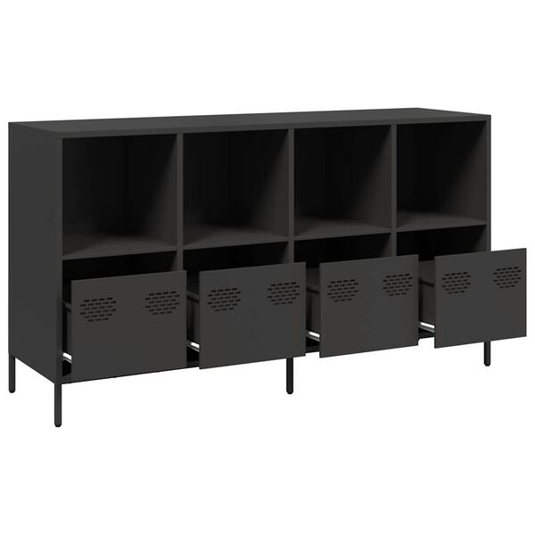 vidaXL Buffet noir 135x39x73,5 cm acier laminé à froid