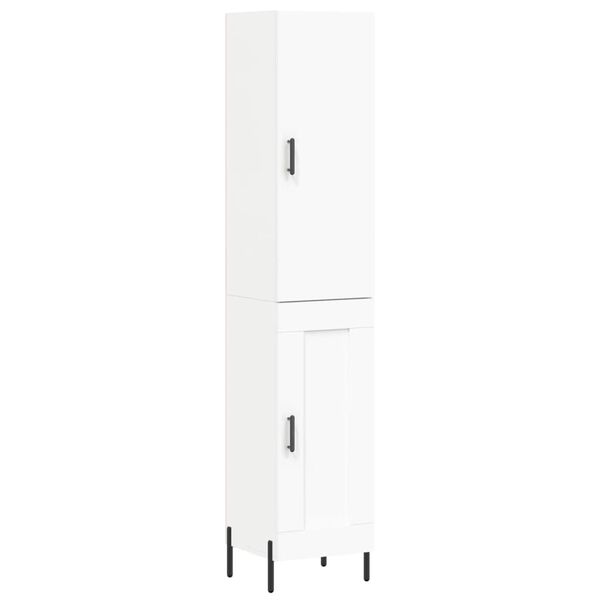 vidaXL Buffet haut Blanc 34,5x34x180 cm Bois d'ing&eacute;nierie