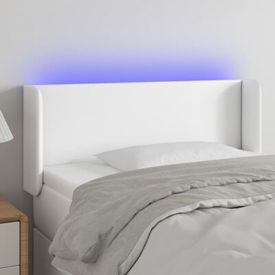 vidaXL Tête de lit à LED Blanc 103x16x78/88 cm Similicuir