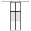 vidaXL Porte coulissante kit quincaillerie noir 76x205 cm verre tremp&eacute;