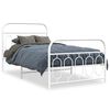 vidaXL Cadre de lit m&eacute;tal sans matelas et pied de lit blanc 100x200 cm