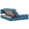 vidaXL Lit de rangement LED avec matelas Bleu fonc&eacute; 200 x 200 cm