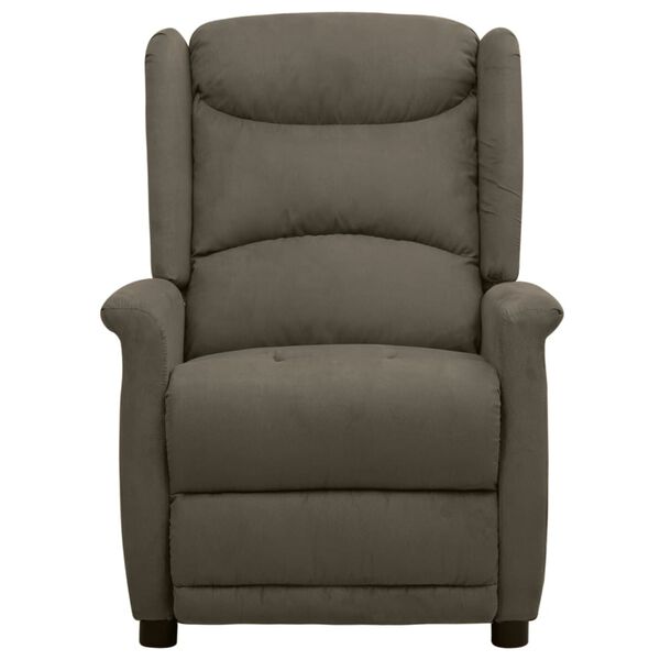 vidaXL Fauteuil de massage Gris fonc&eacute; Tissu microfibre