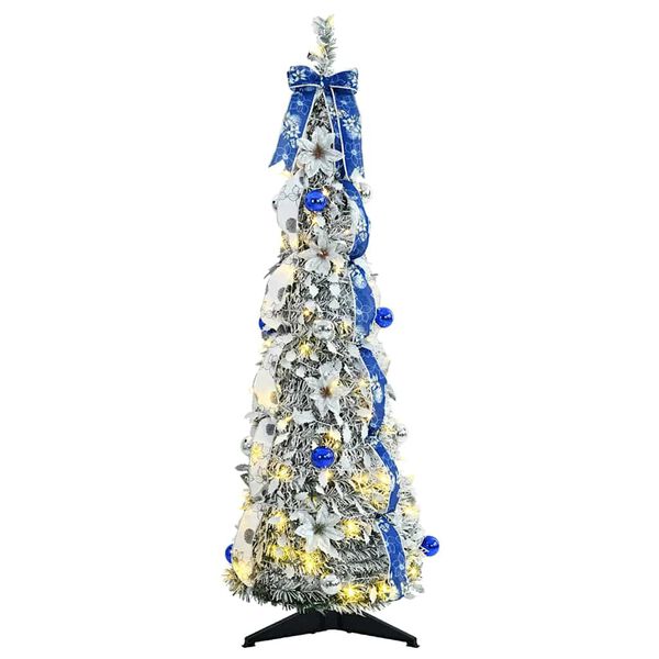 vidaXL Sapin de No&euml;l artificiel avec 50 LED Blanc 120 cm PVC