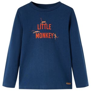 T-shirt enfants &agrave; manches longues bleu marine 92