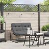 vidaXL Mobilier de jardin Noir 110 x 81 x 71 cm Acier enduit de poudre