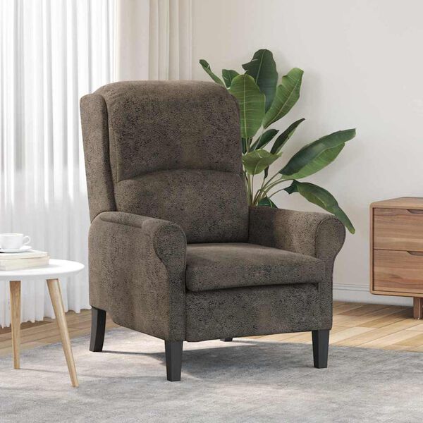 vidaXL fauteuil Gris fonc&eacute; 76 x 94 x 102 cm Simili cuir