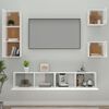 vidaXL Ensemble de meubles TV 5 pcs Blanc brillant Bois d'ingénierie