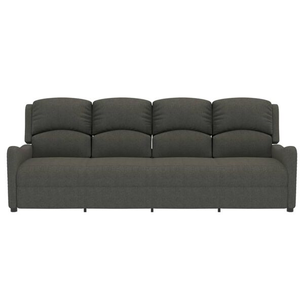 vidaXL Fauteuil de massage inclinable &agrave; 4 places gris fonc&eacute; tissu