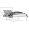 vidaXL Cadre de lit m&eacute;tal sans matelas et t&ecirc;te de lit blanc 100x200 cm