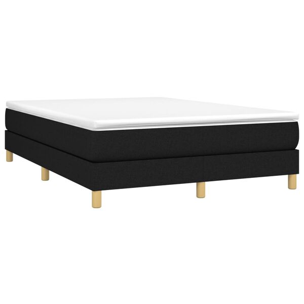 vidaXL Sommier à lattes de lit avec matelas Noir 140x190 cm Tissu