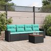 vidaXL Salon de jardin 5 pcs avec coussins noir r&eacute;sine tress&eacute;e