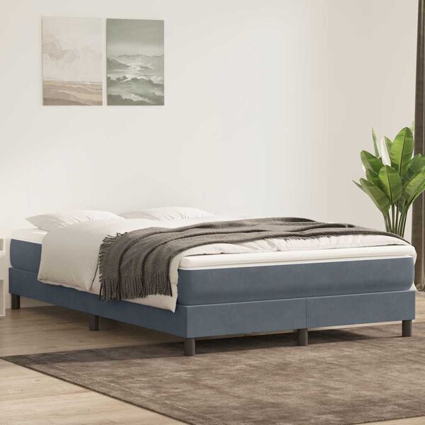vidaXL Sommier à lattes de lit sans matelas gris foncé 140x210 cm