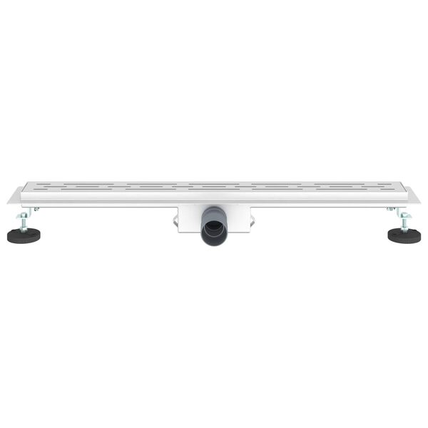 vidaXL Drain de Douche avec Design Lin&eacute;aire Argent&eacute; 80 cm