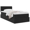 vidaXL Lit de Rangement avec matelas Noir 90 x 190 cm Velours