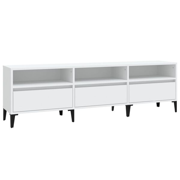 vidaXL Meuble TV blanc 150x30x44,5 cm bois d'ing&eacute;nierie
