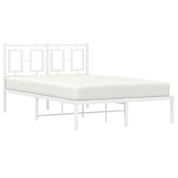 vidaXL Cadre de lit métal sans matelas et tête de lit blanc 120x190 cm