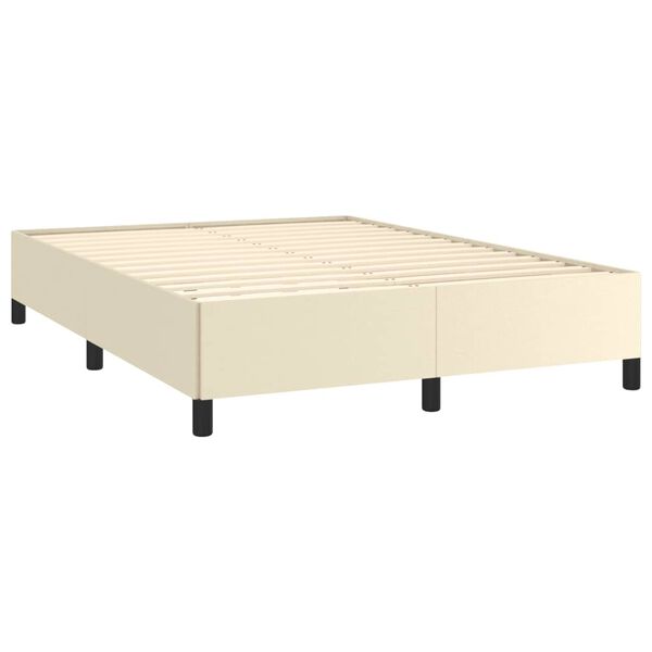 vidaXL Cadre de lit sans matelas cr&egrave;me 140x190 cm similicuir