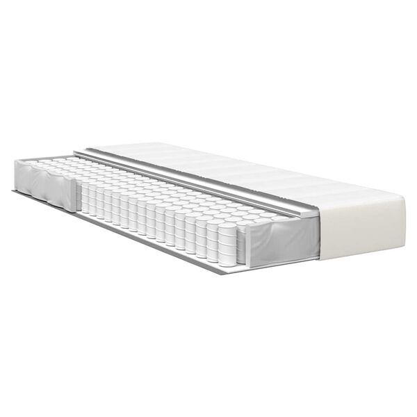 vidaXL Matelas de Lit avec matelas Cr&egrave;me 80 x 200 cm tissu