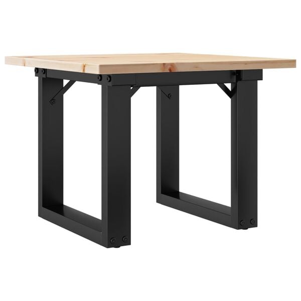 vidaXL Table basse cadre en O 50x50x35 cm bois de pin massif et acier